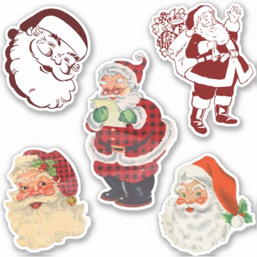 カスタムレトロカットサンタクロース5のクリスマスパック シール (正面)