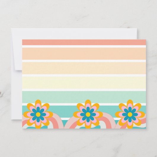 カスタムレトロカラフルキャンディパステルストライプズ ノートカード (裏面)