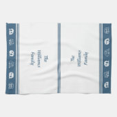 カスタムレトロキャンパーブルーとホワイト キッチンタオル (横)