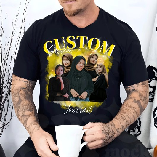 カスタムレトログラフィック90sペットブートレッグ tシャツ