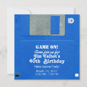 カスタムレトロゲームの誕生日招待状 フロッピーディスク 3.5 招待状 (正面)