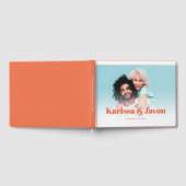 カスタムレトロスタイル写真の結婚ゲストブック ゲストブック (全面)