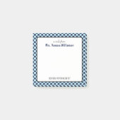 カスタムレトロチェックパターン学校心理学者 ポストイット (正面)