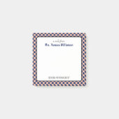 カスタムレトロチェックパターン学校心理学者 ポストイット (正面)