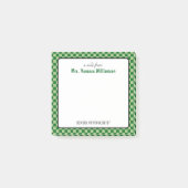 カスタムレトロチェックパターン学校心理学者 ポストイット (正面)