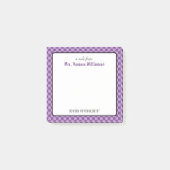 カスタムレトロチェックパターン学校心理学者 ポストイット (正面)