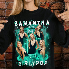 カスタムレトロティールブートレグロゴTシャツ 90年代ラップファッション Tシャツ