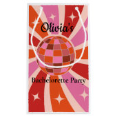 カスタムレトロディスコボール独身最後のパーティー スモールペーパーバッグ (裏面)