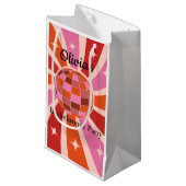 カスタムレトロディスコボール独身最後のパーティー スモールペーパーバッグ (正面アングル)