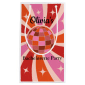 カスタムレトロディスコボール独身最後のパーティー スモールペーパーバッグ (正面)