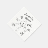 カスタムレトロドードルモダンバルーンハッピーバースデー スタンダードカクテルナプキン (角)