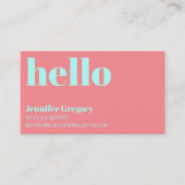 カスタムレトロハイモダンおもしろいシンプルピンク 名刺 (正面)