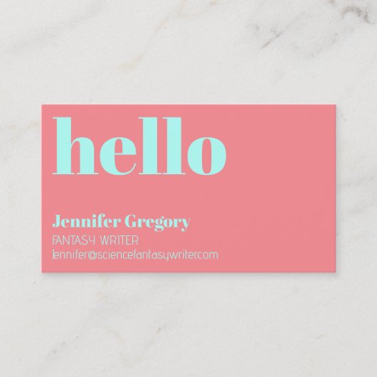 カスタムレトロハイモダンおもしろいシンプルピンク 名刺 (正面)