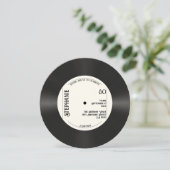 カスタムレトロビニフェイクルレコード音楽80誕生日 招待状 (スタンド正面)