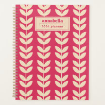 カスタムレトロピンク葉柄モノグラム