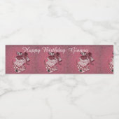 カスタムレトロピンク誕生日 ペットボトルラベル (シングルラベル)