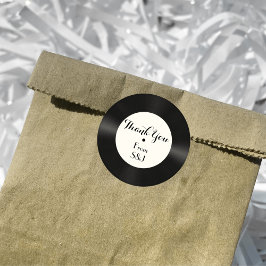 カスタムレトロフェイクレコード音楽ありがとう ラウンドシール