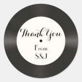 カスタムレトロフェイクレコード音楽ありがとう ラウンドシール (正面)