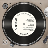 カスタムレトロフェイクレコード音楽ベビーシャワー 招待状