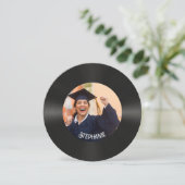 カスタムレトロフェイクレコード音楽卒業 案内状 (スタンド正面)