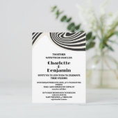 カスタムレトロブラック&ホワイト70結婚s インビテーションポストカード (スタンド正面)