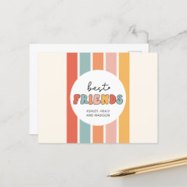 カスタムレトロベストフレンドBFFキュートベスティーズギフト ポストカード