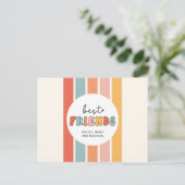 カスタムレトロベストフレンドBFFキュートベスティーズギフト ポストカード (スタンド正面)