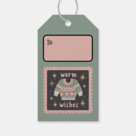 カスタムレトロペーパースタンプ ウォームウィッシュスウェッター ギフトタグ