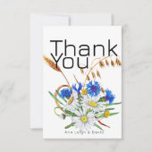 カスタムレトロボホカード, パーソナライズドワイルドフラワー サンキューカード (正面)