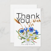 カスタムレトロボホカード, パーソナライズドワイルドフラワー サンキューカード (正面/裏面)