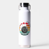 カスタムレトロボーリングピンのチームとプレイヤー名 ウォーターボトル (正面)