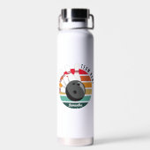 カスタムレトロボーリングピンのチームとプレイヤー名 ウォーターボトル (背面)