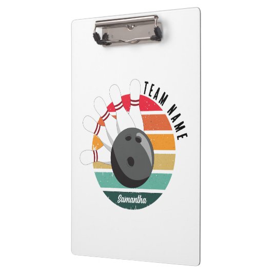 カスタムレトロボーリングピンのチームとプレイヤー名 クリップボード (左)