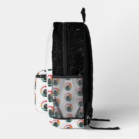 カスタムレトロボーリングピンのチームとプレイヤー名 プリントバックパック (右)