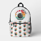 カスタムレトロボーリングピンのチームとプレイヤー名 プリントバックパック (正面)