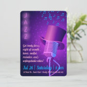 カスタムレトロマイク付きジャズ招待状 招待状 (スタンド正面)