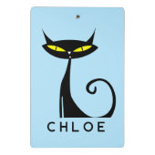 カスタムレトロミッドセンチュリーモダンアトミックブラックキャット ミニクリップボード (裏面)