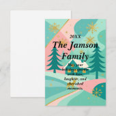 カスタムレトロモダンホリデーカードカラフル- 出欠カード (正面/裏面)