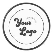 カスタムレトロラウンドビジネスロゴブランド アイスホッケーパック (正面)