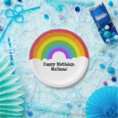 カスタムレトロレインボー&クラウド ペーパープレート (パーティー)