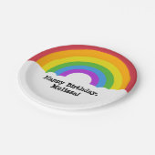 カスタムレトロレインボー&クラウド ペーパープレート (アングル)