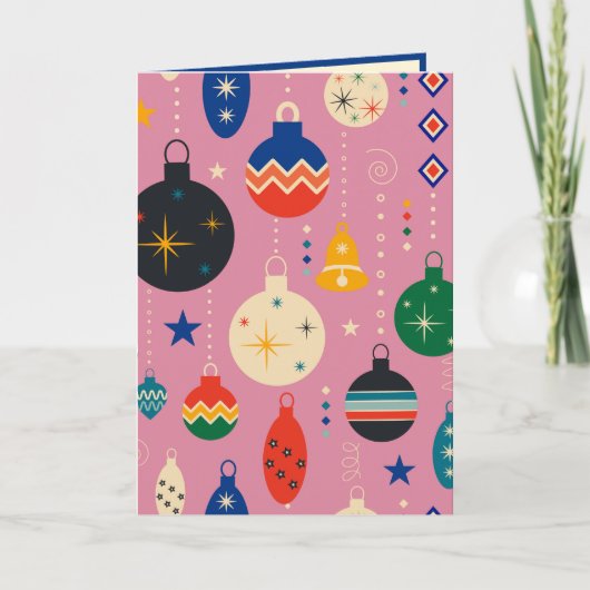 カスタムレトロヴィンテージカラフルオーナメント シーズンカード (正面)