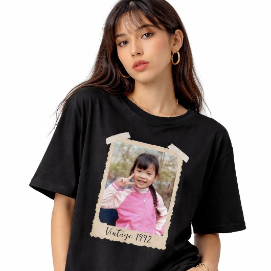 カスタムレトロ写真Tシャツ 誕生年 Tシャツ