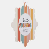 カスタムレトロ友最高の人BFFsかわいいベスティーズのギフト オーナメントカード (右)
