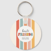 カスタムレトロ友最高の人BFFsかわいいベスティーズのギフト キーホルダー (正面)