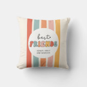 カスタムレトロ友最高の人BFFsかわいいベスティーズのギフト クッション (正面)