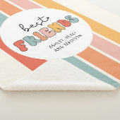 カスタムレトロ友最高の人BFFsかわいいベスティーズのギフト シェルパブランケット (3/4)