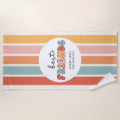 カスタムレトロ友最高の人BFFsかわいいベスティーズのギフト ビーチタオル (正面)