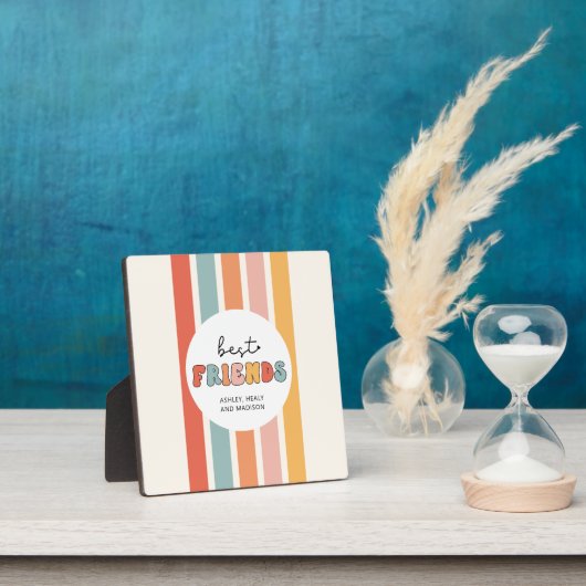 カスタムレトロ友最高の人BFFsかわいいベスティーズのギフト フォトプラーク (インサイチュ)