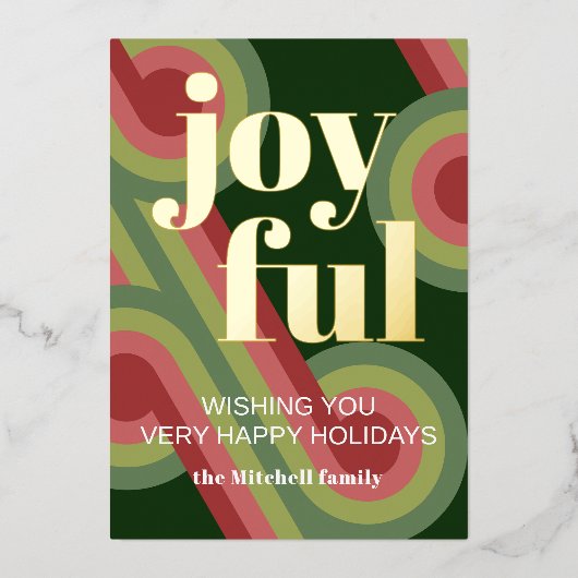 カスタムレトロ抽象芸術波芸術パター実在ン金ゴールド 箔シーズンカード (正面)